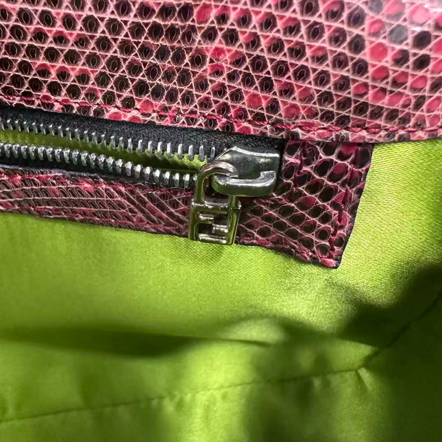 Fendi Baguette Purple Lizard Skin Leather Handbag