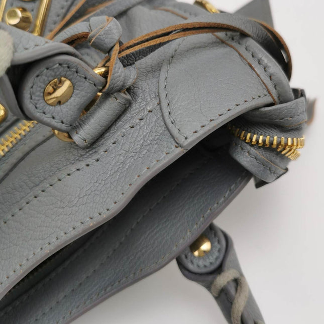 Sold Balenciaga City Bag Grey with Gold hardware Mini Crossbody Bag