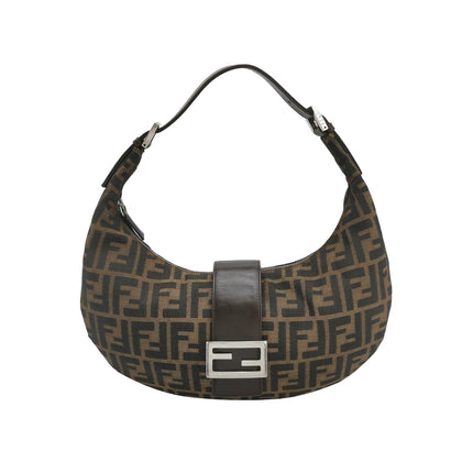 Fendi Croissant Shoulder Bag Medium Zucca Monogram Canvas-Luxbags