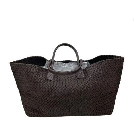 Bottega Veneta Cabat Tote Intreccio Leather Dark Chocolate Brown 40cm-Luxbags