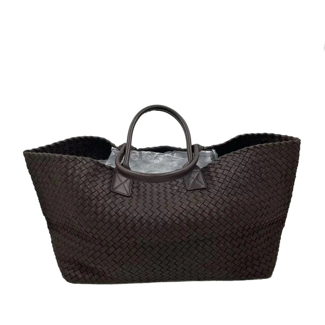 Bottega Veneta Cabat Tote Intreccio Leather Dark Chocolate Brown 40cm-Luxbags