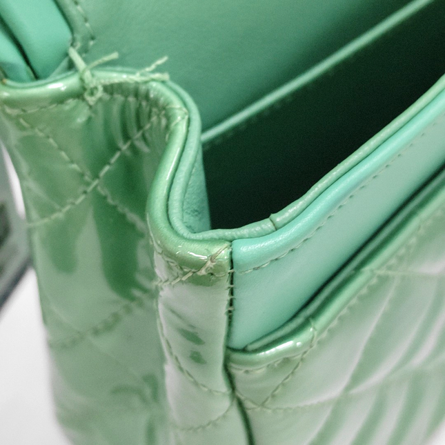 Sold Chanel Classic Flap Medium Mint Green Patent Leather 2012-2013