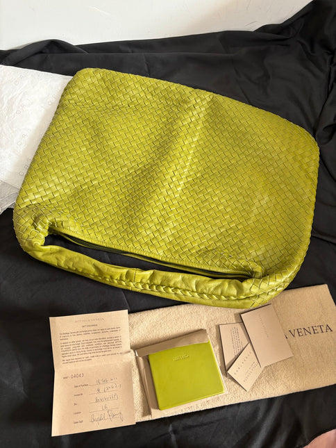 Bottega Veneta Veneta Hobo Maxi Avocado Green Intrecciato Leather Bag 50cm