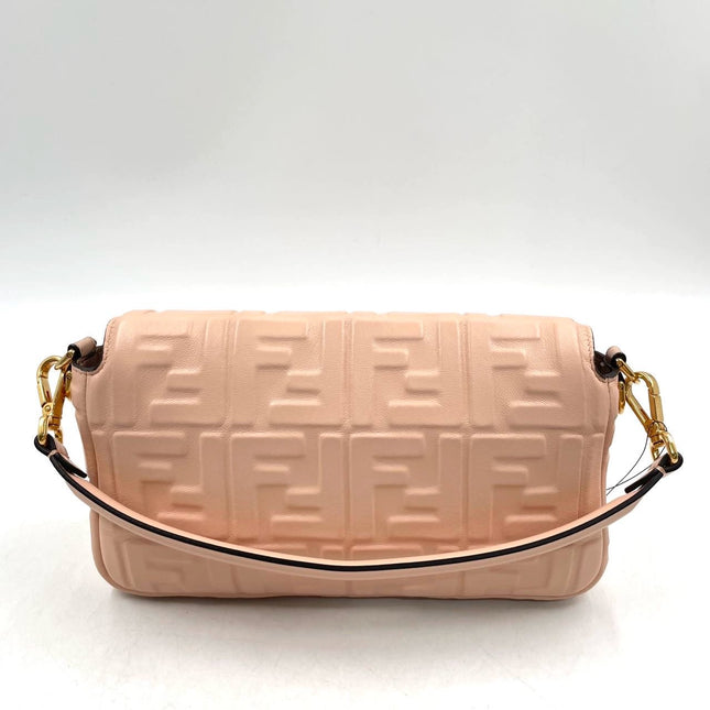 Fendi Baguette Lambskin Leather Crossbody Bag Medium Pink