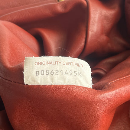 Bottega Veneta Pouch Calfskin Leather Brick Red Large