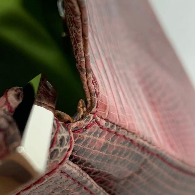 Fendi Baguette Purple Lizard Skin Leather Handbag