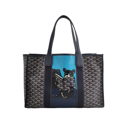 Goyard Villette Large Navy French Bulldog Shopping Tote-Luxbags