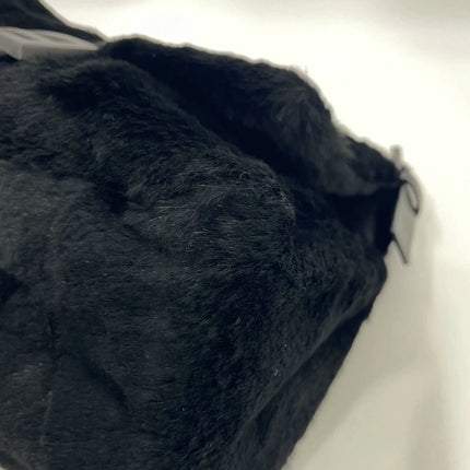 Fendi Mamma Baguette Black Faux Fur Shoulder Bag