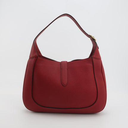 Gucci Jackie 1961 Medium Red Graind Leather Gold Hardware