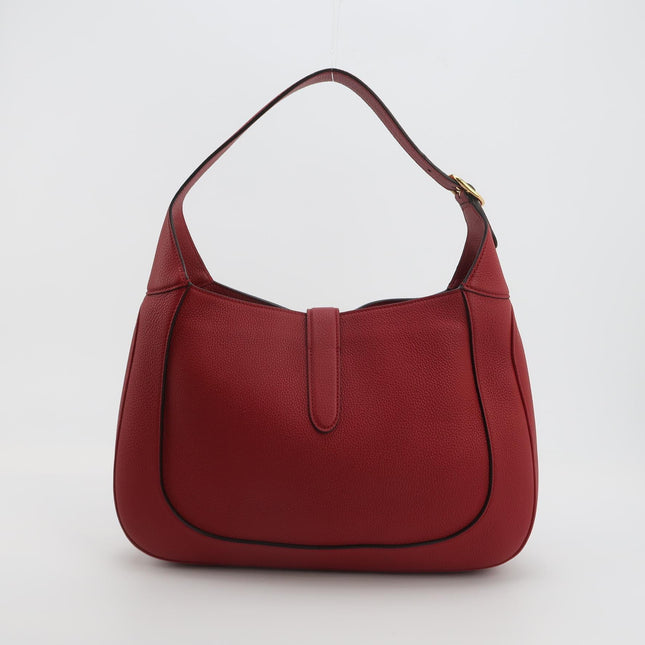 Gucci Jackie 1961 Medium Red Graind Leather Gold Hardware