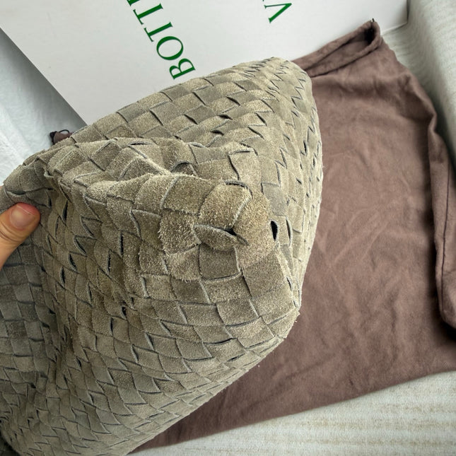 Bottega Veneta Hop Large Grey Suede Leather Hobo Bag 54cm