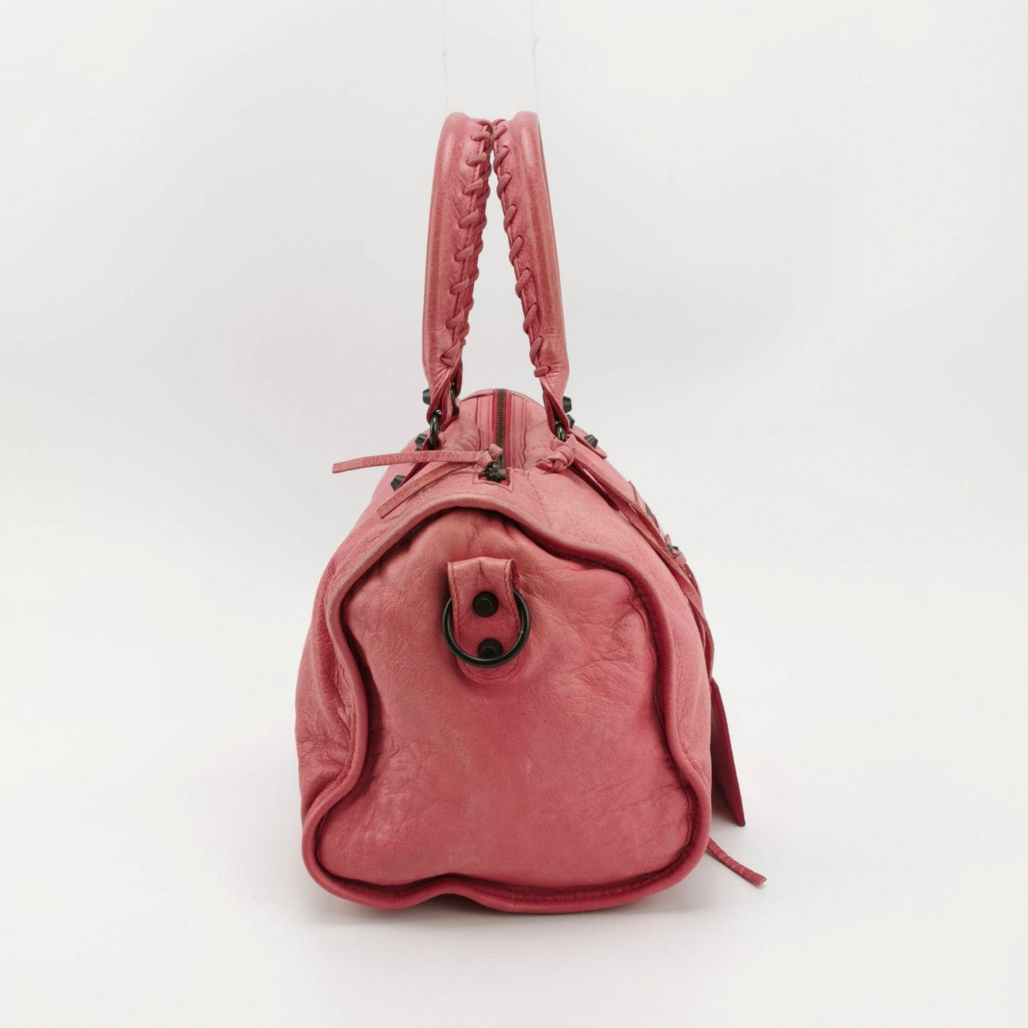 Balenciaga City Bag Pink with Black hardware Large Crossbody Bag