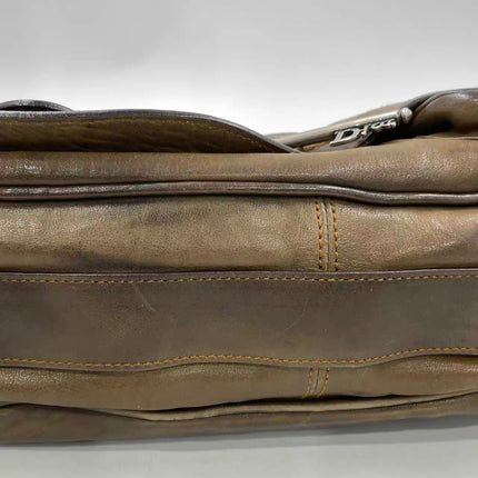 Dior Vintage Gaucho Large Brown Leather Crossbody Bag 36cm