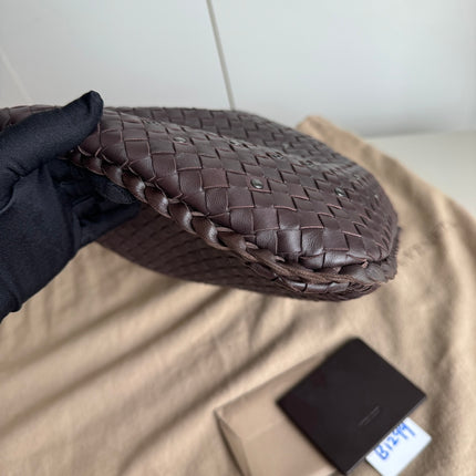 Sold Bottega Veneta Hobo Bag Large Dark Chocolate Brown Lambskin with Studs 47cm