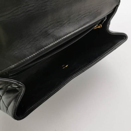 Chanel Vintage Top Handle Kelly Coco Handle Black Flap Bag lambskin leather 24k Gold Hardware