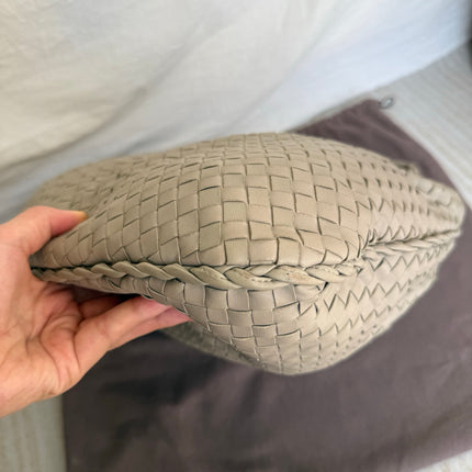 Bottega Veneta Veneta Hobo Grey Intreciatto Leather Bag Medium