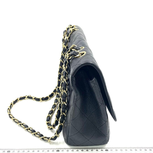 Chanel Classic Flap Jumbo 2009 Black Caviar Leather Single Flap Gold Hardware