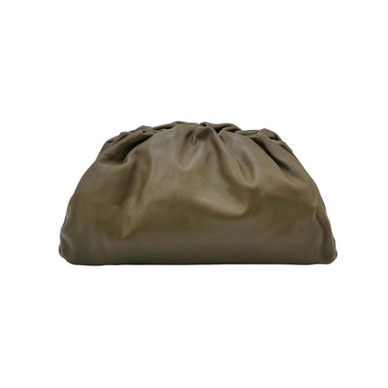 Bottega Veneta Pouch Calfskin Leather Dark Green Large-Luxbags