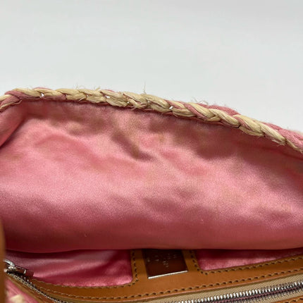 Sold Fendi Baguette Raffia Straw Multicolor Shoulder Bag