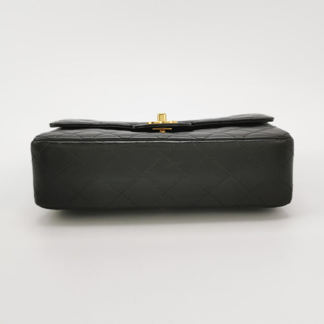 Chanel Double Sided Small Classic Flap Black Lambskin Leather 24k Gold Hardware, 1996-1997