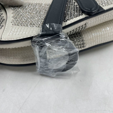 Sold Dior Saddle Mini Beaded Black and White checkered Pattern