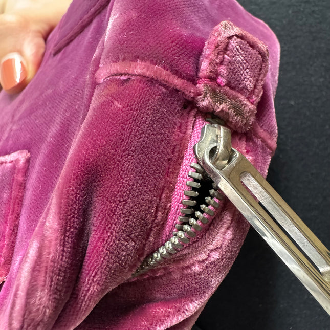 Loewe Amazona 19 Mini Handbag in Purple Velvet with Crystal Logo