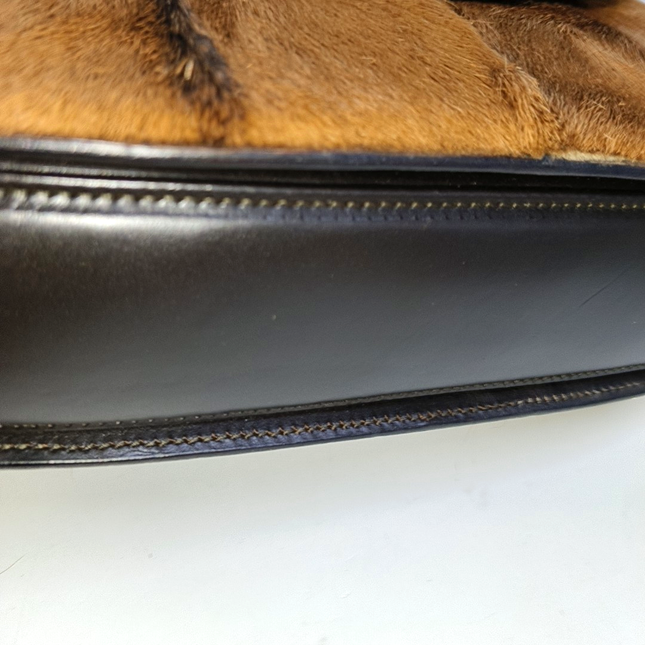 Sold Gucci Bamboo 1947 Top Handle Bag Leather Medium Brown Pony-style Calfskin Leather