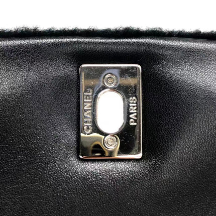 Chanel Medium Flap Bag Shearling and Leather Pop Art N.5 Silver Hardware