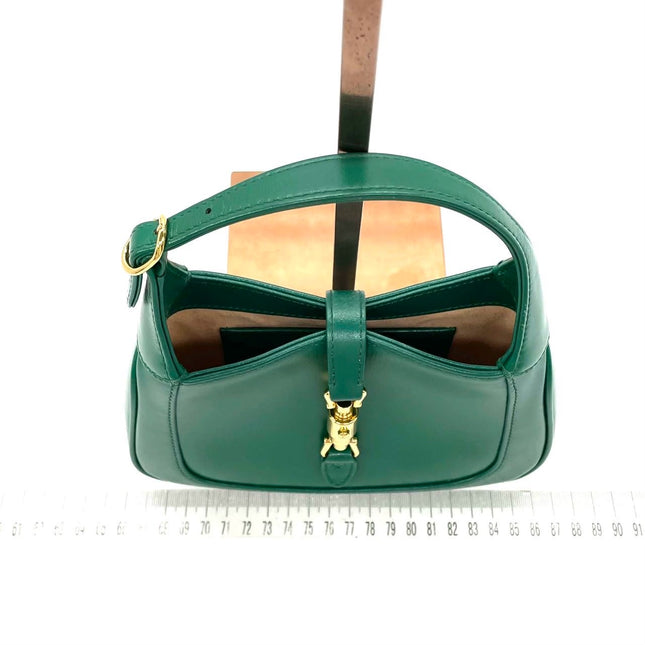 Sold Gucci Jackie 1961 Mini Handbag in Green Leather with Adjustable Strap