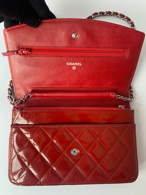 Sold Chanel Wallet On Chains WOC Timeless/ Classic Red Patent Leather