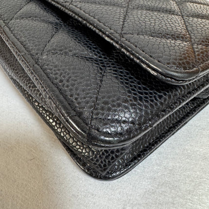 Chanel Wallet on Chain Classic Flap 2014 Black Caviar Leather Gold Hardware