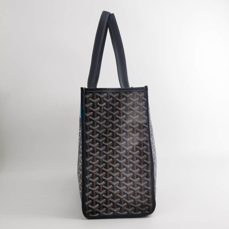 Goyard Villette Large Navy French Bulldog Shopping Tote