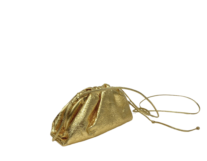 Sold Bottega Veneta Pouch Mini Gold Lambskin Leather