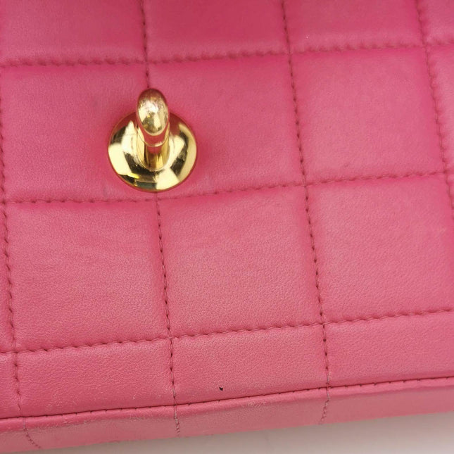 Sold Chanel East West Chocolate Bar Fuchsia Pink Leather