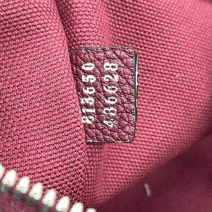 Gucci Jackie 1961 Burgundy Large Pebbled Leather Shoulder Bag with Strap
