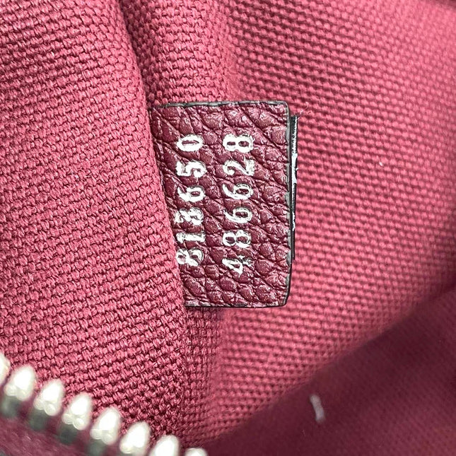 Gucci Jackie 1961 Burgundy Large Pebbled Leather Shoulder Bag with Strap