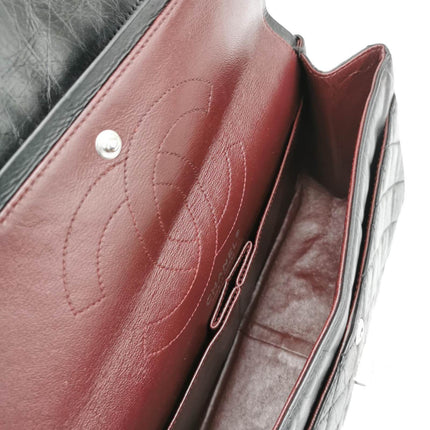 Sold Chanel 2.55 Flap Bag Large Shiny Calfskin Leather Black