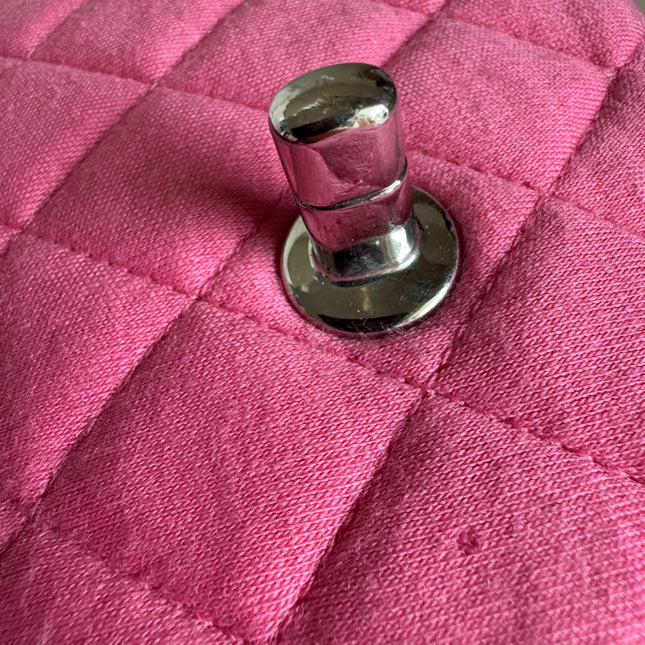 Chanel Classic Flap Medium Double Flap Pink Jersey Silver Hardware 2014