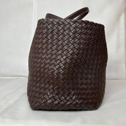 Bottega Veneta Cabat Tote Intreccio Leather Chocolate Brown 42cm