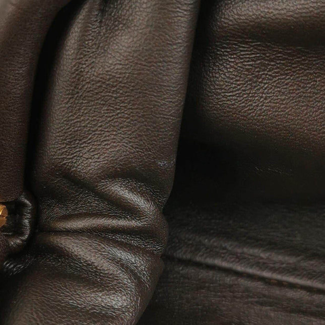 Sold Bottega Veneta Pouch Mini Intrecciato Dark Chocolate Brown Lambskin Leather Crossbody Bag