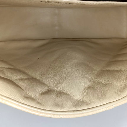 Chanel Classic Flap Jumbo Beige Caviar Leather Single Flap Silver Hardware