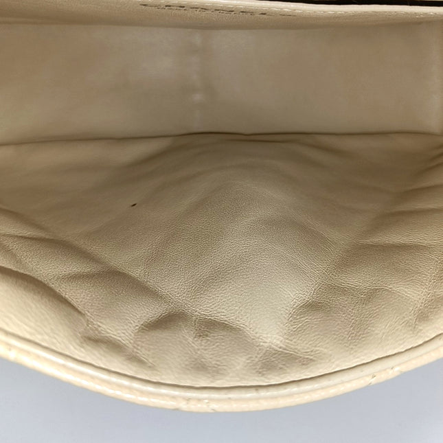 Chanel Classic Flap Jumbo Beige Caviar Leather Single Flap Silver Hardware