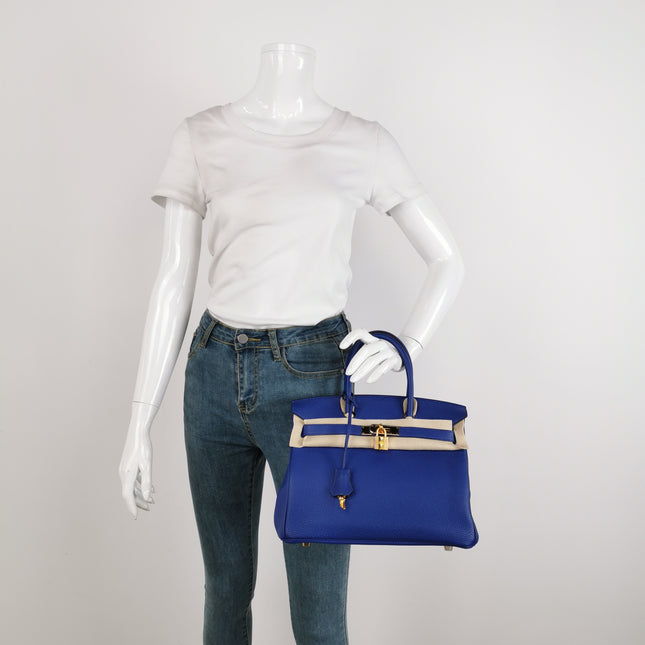 Hermes Birkin 30 Togo 71 Bleu France  Calfskin Gold Hardware 2014