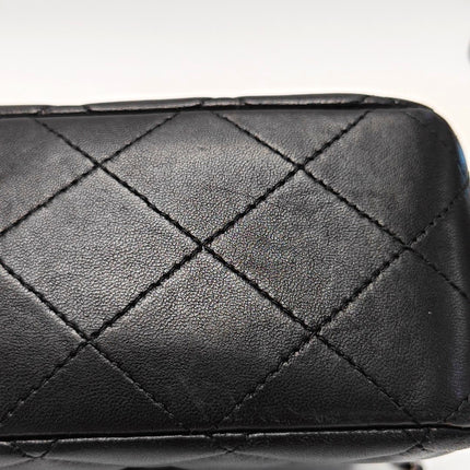 Chanel Timeless Classic Flap Medium 2014 Black Lambskin Leather Silver Hardware