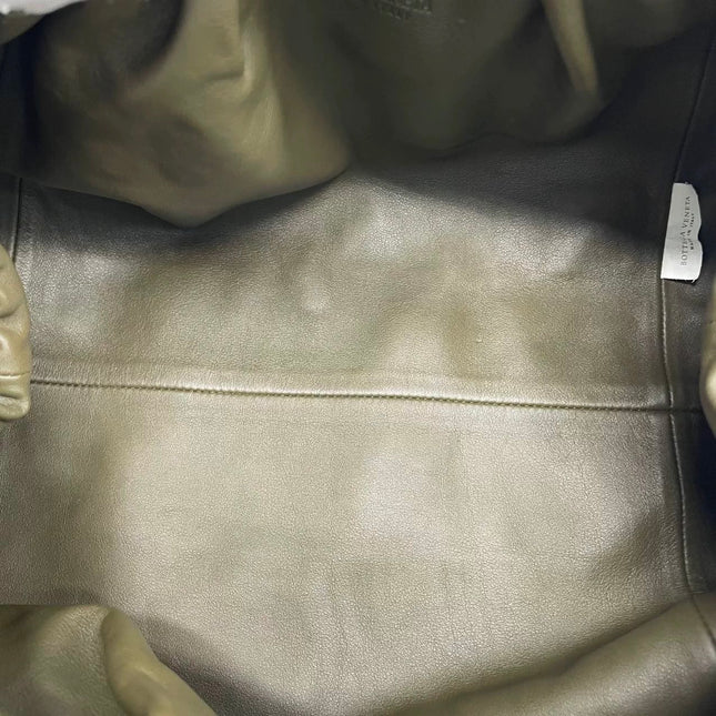 Bottega Veneta Pouch Calfskin Leather Dark Green Large