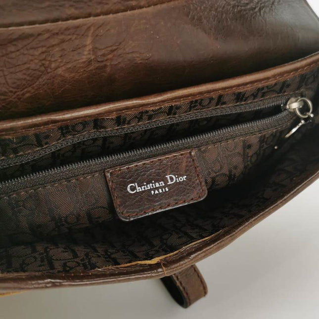 Sold Dior Saddle Vintage Shoulder Bag Shearling Brown and While