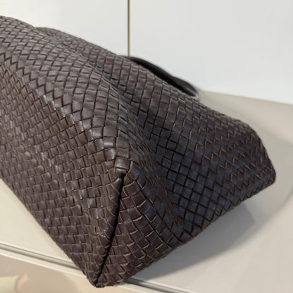 Bottega Veneta Cabat Tote Intreccio Leather Dark Chocolate Brown 40cm