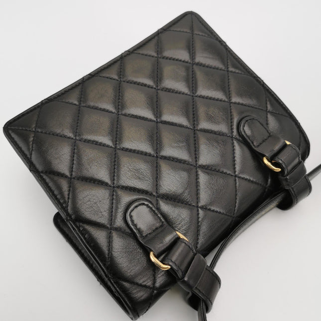 Chanel Vintage Belt Bag Mini Black Lambskin Leather Gold-tone Hardware