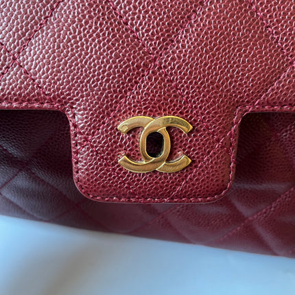 Chanel Vintage Burgundy Caviar Leather Shoulder Bag 24k Gold HW