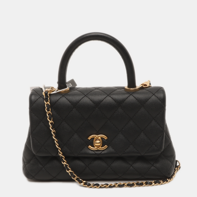 Chanel Coco Handle Small Black Caviar Leather Gold Hardware 2017-Luxbags